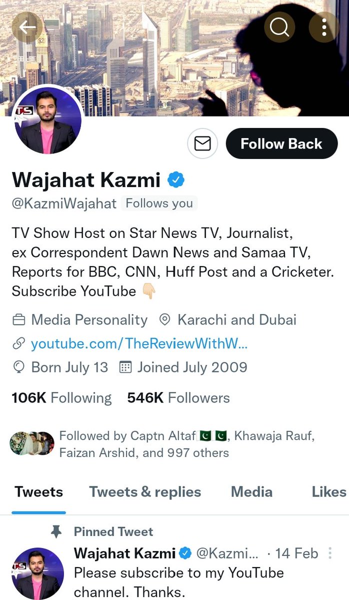 SBKalsom's tweet photo. Thanks for follow
@KazmiWajahat https://t.co/TxzgrUbF8E