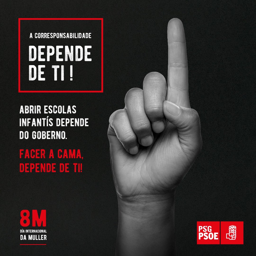 socialistas_gal's tweet photo. 🏫 Abrir escolas infantís depende do Goberno. 

🛏 Facer a cama depende de ti.

🟣A corresponsabilidade #DependeDeTi 

#8M #PSdeG https://t.co/7Z7kbHWaR2