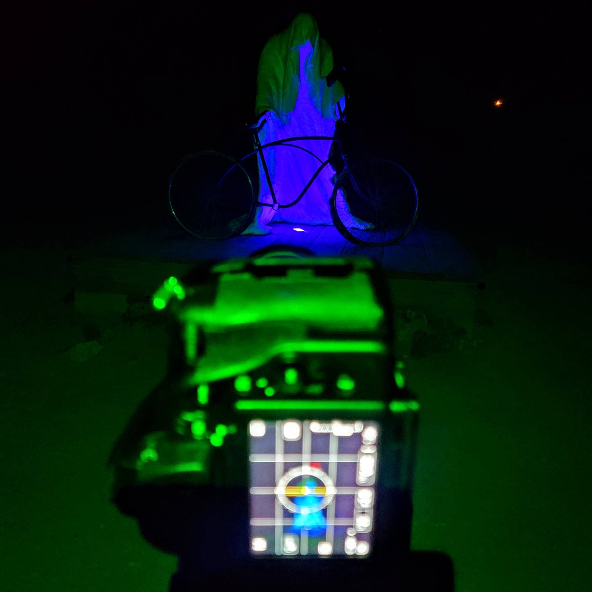 zaxisimages's tweet photo. Getting out and getting creative on a chilly Friday night just outside of Death Valley.

Pushing ourselves to try new things helps us master our equipment and develop our craft.

#photography #getoutandshoot #publicart #nightphotography #lightpainting https://t.co/tvRguI5odc