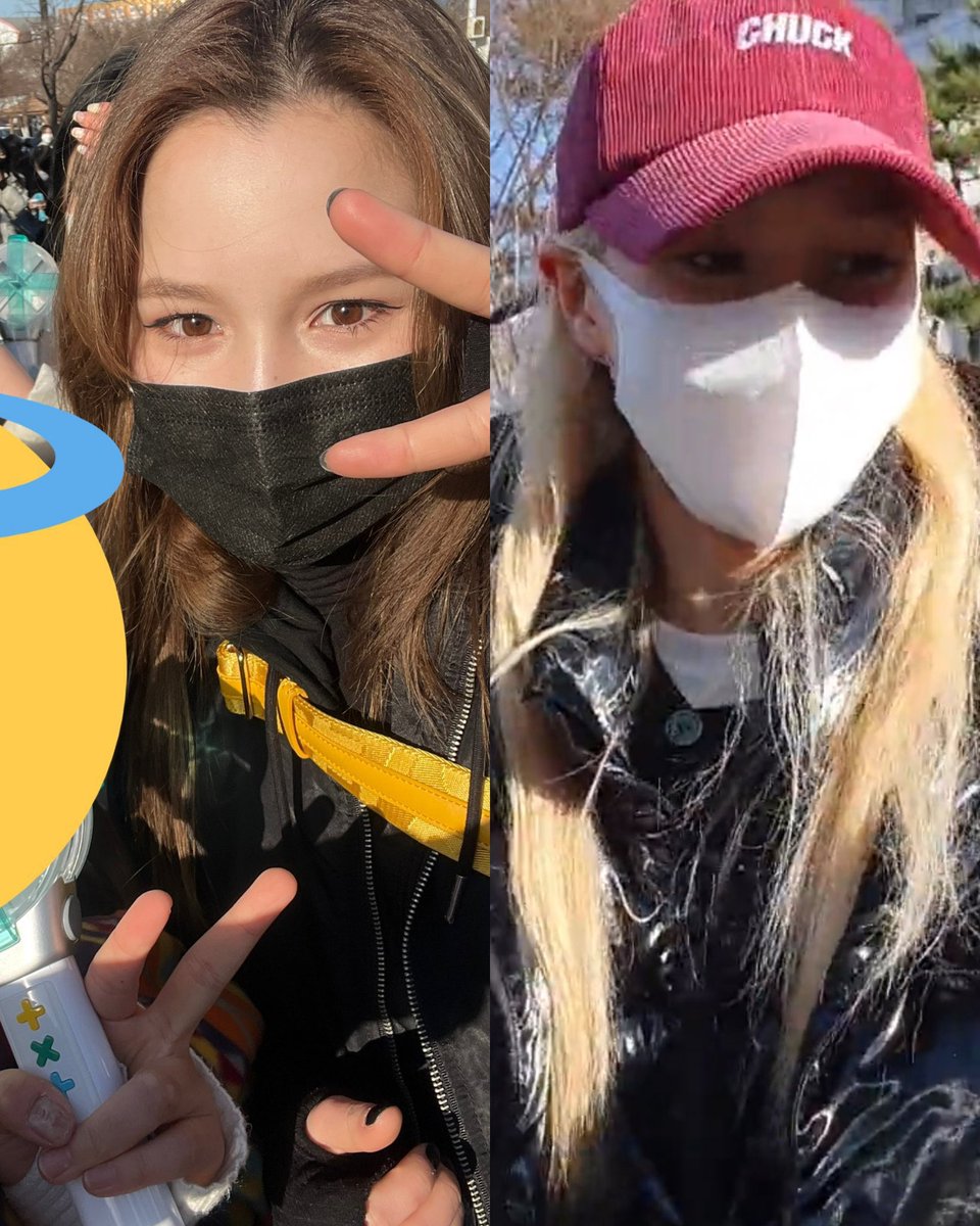 thinkinghiyyih's tweet photo. Hiyyih and lea supporting their brother kai!! https://t.co/avxhuqT2V1
