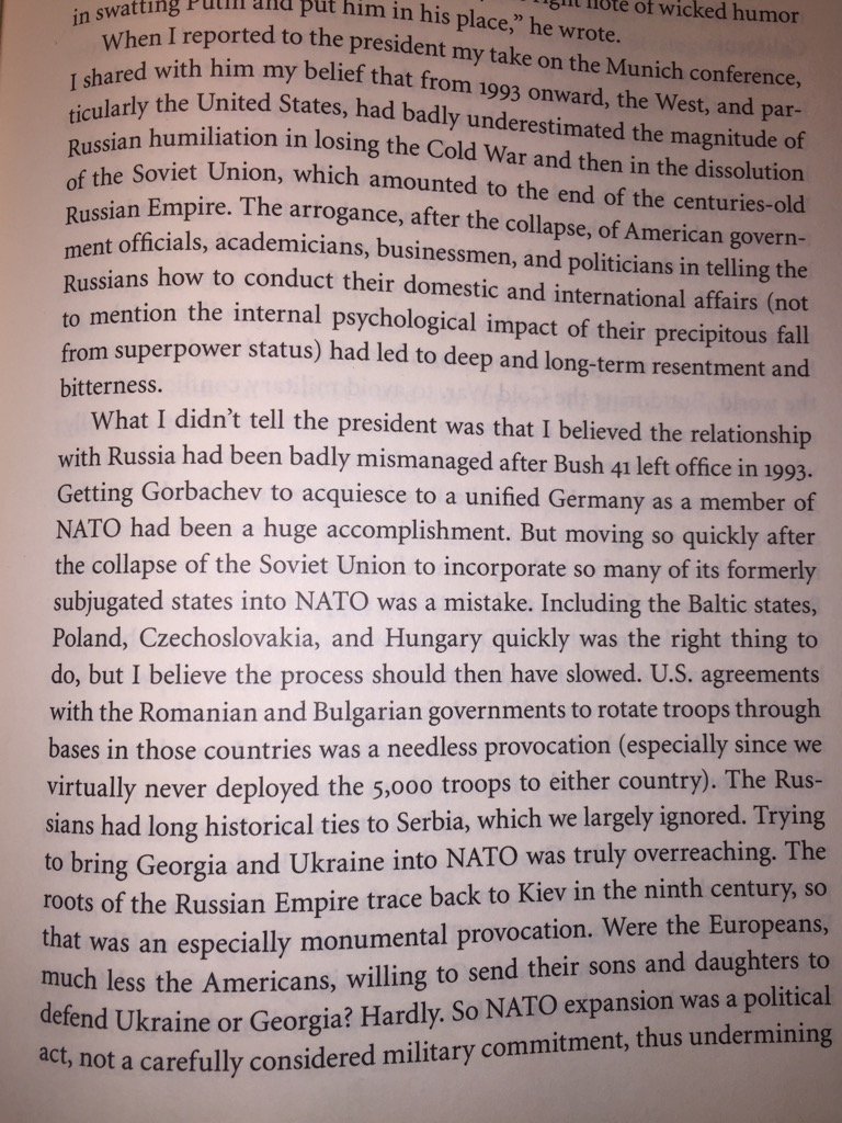 GrayConnolly's tweet photo. The current CIA Director, William Burns [left], and a former CIA Director (and US Defense secretary), Robert Gates [right], both warned years ago, in the clearest terms, of the inevitable Russian response to any attempt to expand NATO to include Ukraine. 
Are these two Putinists? https://t.co/IHsid3Lf6z