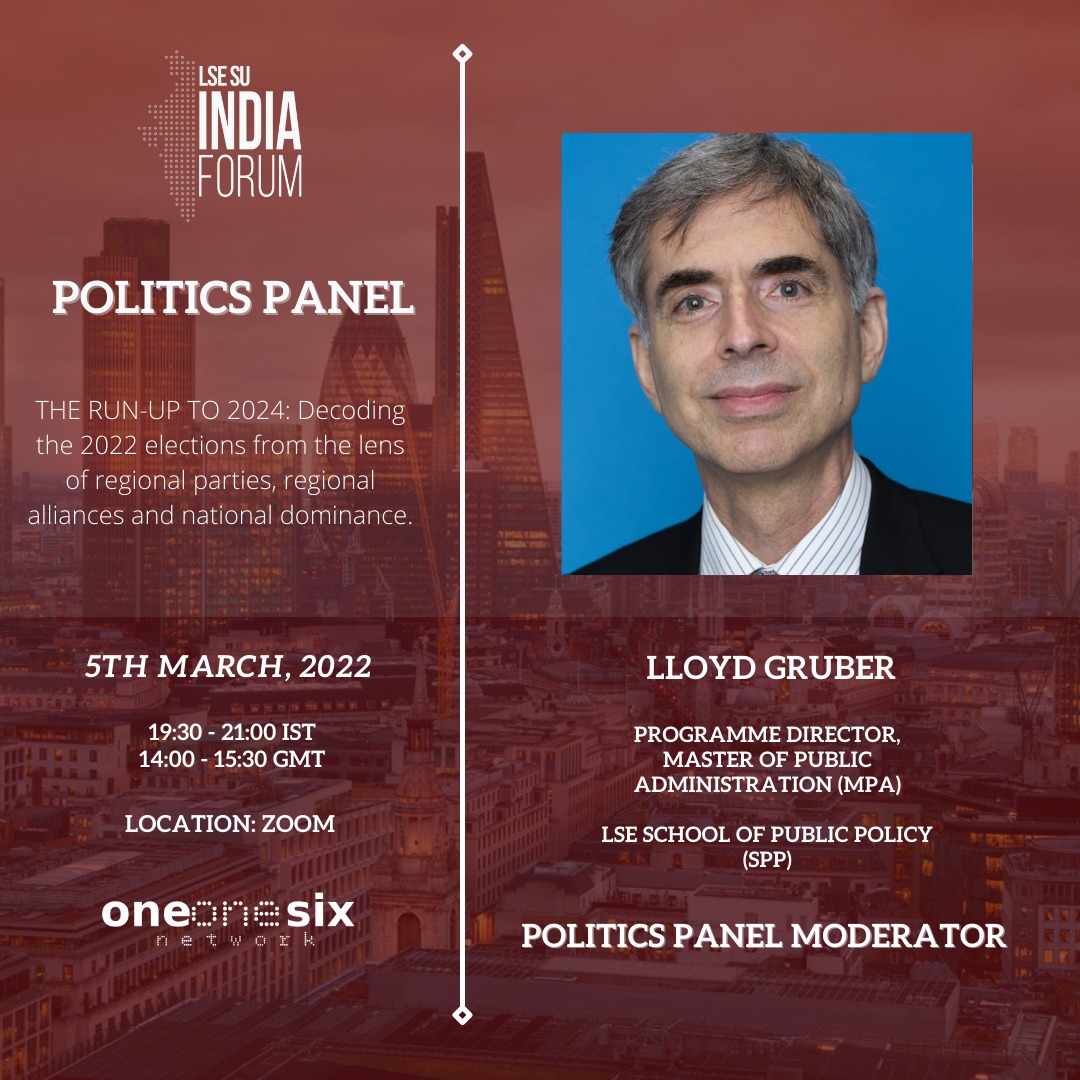 LSESUIndiaSoc's tweet photo. Introducing Professor Llyod Gruber, Programme Director of Masters of Public Administration at the LSE's School of Public Policy (SPP), the moderator of our Politics Panel today!

Join us directly via this link:
https://t.co/etptyEy2wr

@LSEPublicPolicy #LIF2022 https://t.co/lT1yBOGreN