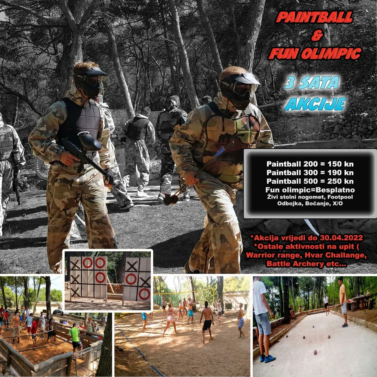 Akcija do 30.04.2022 #paintball #hvar #jelsa
