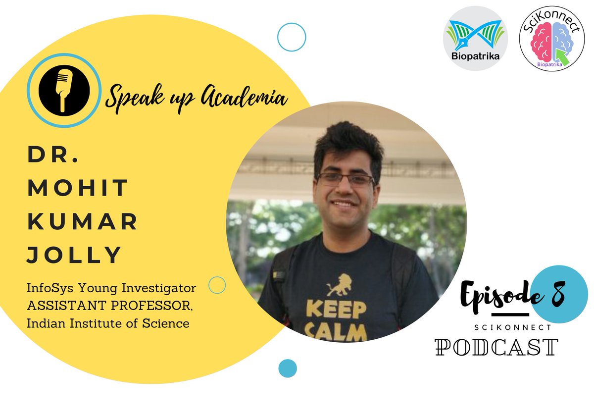 biopatrika's tweet photo. Hear from  Dr. Mohit Kumar Jolly (@mkjolly15), our guest on episode 8 of #scikonnect #podcast.He brings us his tips, views and experience on effective science communication along with his amazing journey in academia as systems biologist. https://t.co/9ULQziwi1e