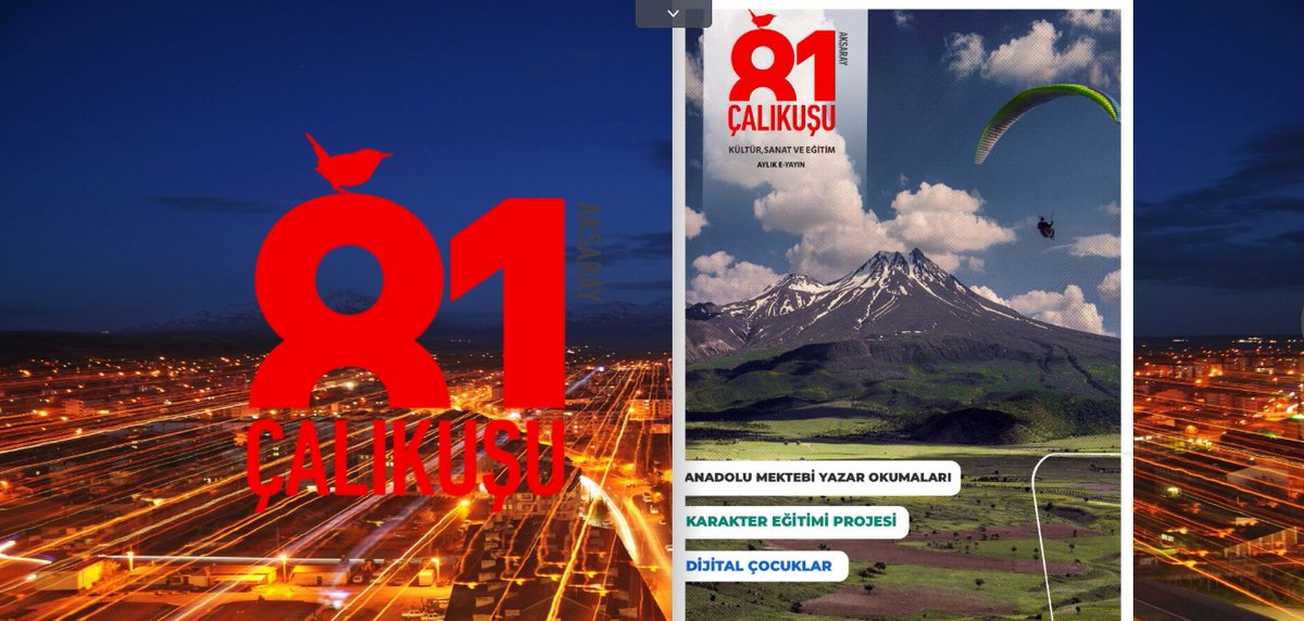 📘"Çalıkuşu 81 Aksaray”📚
Bakanlığımızca yürütülen “81 İl Çalıkuşu ” e-dergi çalışmalarımız kapsamında “Çalıkuşu 81 Aksaray ” e-dergimizin 2⃣. sayısı yayımlandı.

<a href="/tcmeb/">Millî Eğitim Bakanlığı</a> @hmzaydg <a href="/haciomerkartal/">Hacı Ömer KARTAL</a> 

İşte e-dergimizin 2⃣.Sayısı👇
aksaray.meb.gov.tr/www/calikusu-8…