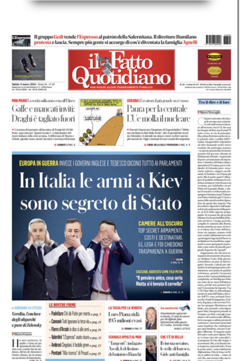 asagge's tweet photo. Quindi dovremmo pubblicare l’elenco delle armi fornite a Kiev in modo da consentire a Putin di essere ben informato sugli strumenti di difesa ucraini????! Ma da che parte stanno questi??! #RussiaUkraineConflict https://t.co/buOS02nhS6