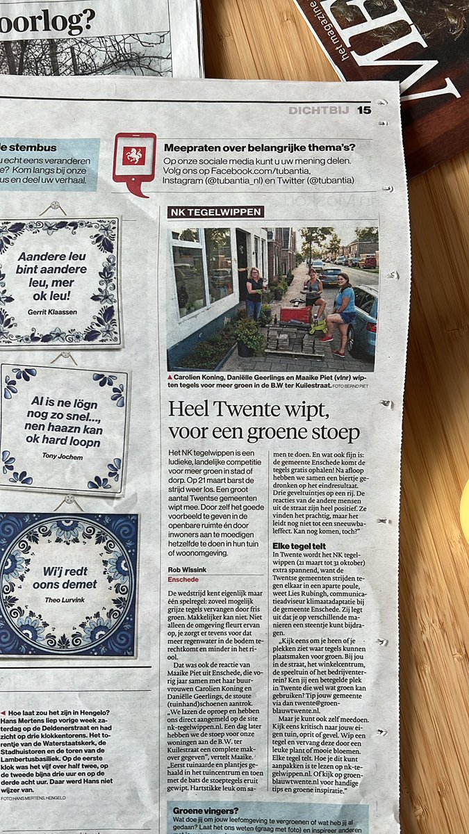 Als "dichtbij" over is van wat eens het "Enschede" katern was is het einde van mijn abonnement nabij! <a href="/TCTEnschede/">Tubantia Enschede</a> #tubantia #alleennogregionaal