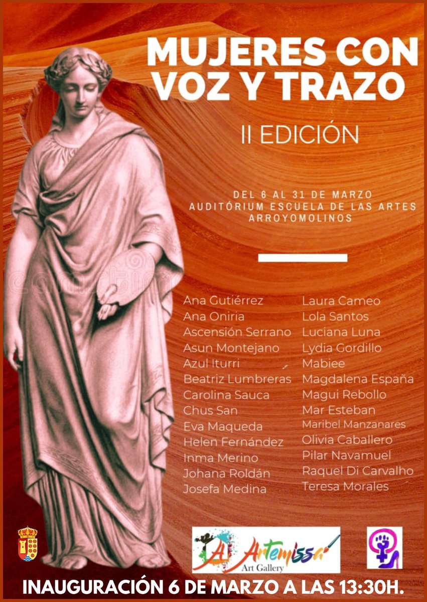 Arroyomolinos's tweet photo. ‼️La jornada de mañana domingo viene cargadita!
✔️Polideportivo Ángel Durango:
🏀 De 9 a 15h- III Torneo Benéfico de Veteranas de Baloncesto #A2T.
✔️Auditorio Municipal:
👩🎨 13:30h- ‘Mujeres con voz y trazo’.
🎨 19:00h- ‘Pintando música’.
Más info en https://t.co/Hc36Dik7j7 https://t.co/5eYDAJ8sde