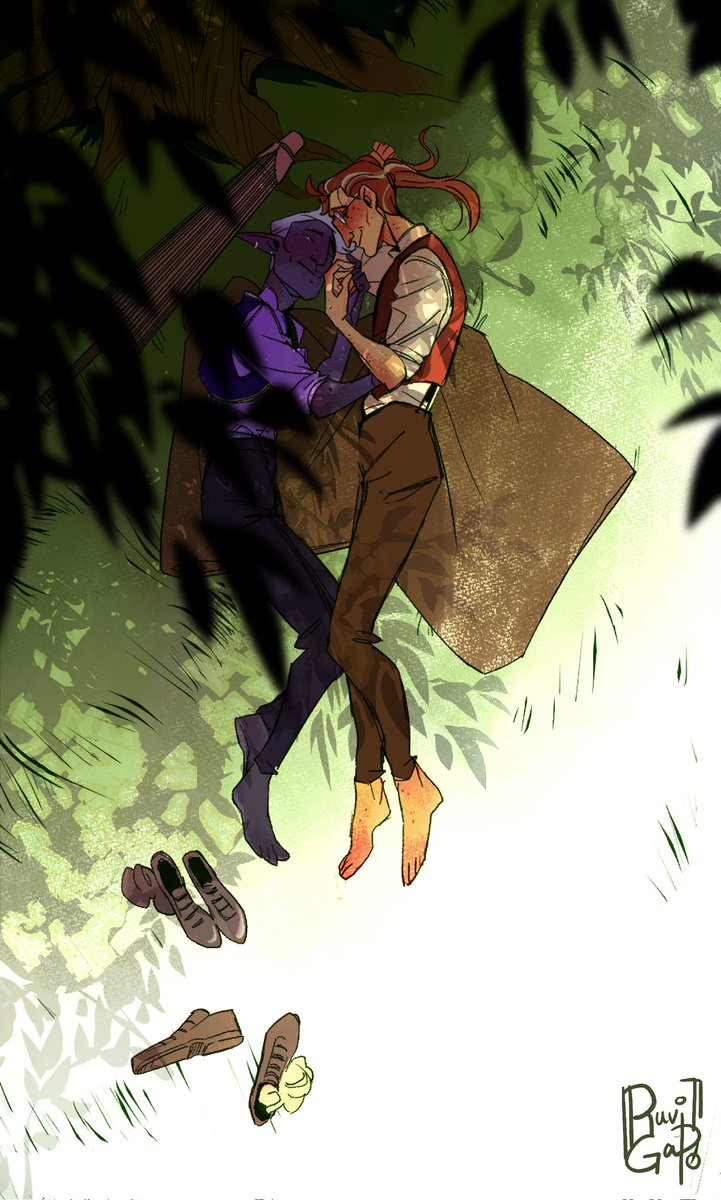 RuviGaPo's tweet photo. I made a tumblr post abt how Essek might learn to enjoy sunlight, for all it warms and illuminates, and, naturally, i was filled with an unbearable yearning for something permanent and safe.

#shadowgast #criticalrolefanart 
#essekthelyss #calebwidogast https://t.co/f8LySXaV8f