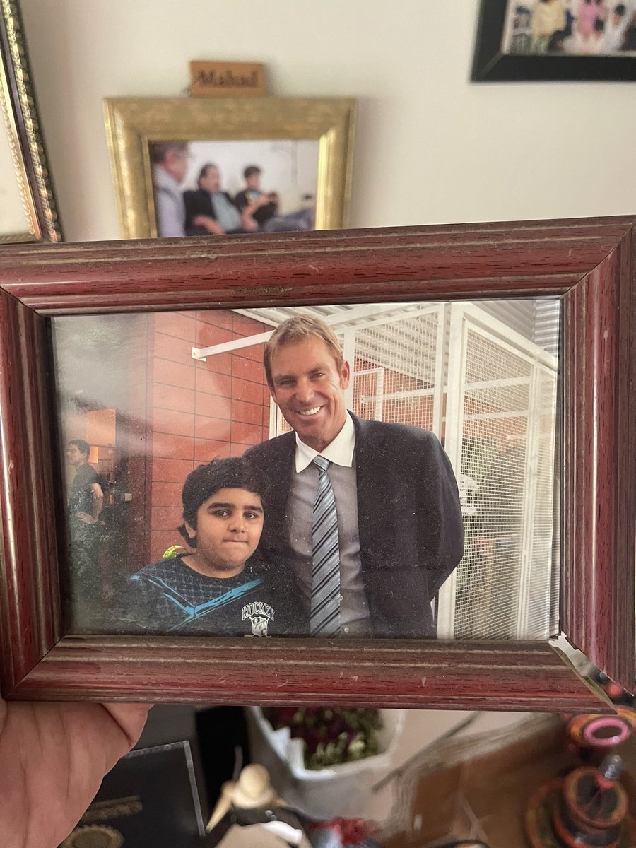 Rauf Klasra (@klasrarauf) on Twitter photo My son was great fan of <a href="/ShaneWarne/">Shane Warne</a>. I took him to Oval to watch Ind-Eng match(2011)as he wanted to shake hand with <a href="/sachin_rt/">Sachin Tendulkar</a> Sachin kindly met him&signed bat.Then kid waited for hrs outside commentary box to meet Shane who was caring&loving.His death has shocked&saddened us all My son was great fan of <a href="/ShaneWarne/">Shane Warne</a>. I took him to Oval to watch Ind-Eng match(2011)as he wanted to shake hand with <a href="/sachin_rt/">Sachin Tendulkar</a> Sachin kindly met him&signed bat.Then kid waited for hrs outside commentary box to meet Shane who was caring&loving.His death has shocked&saddened us all