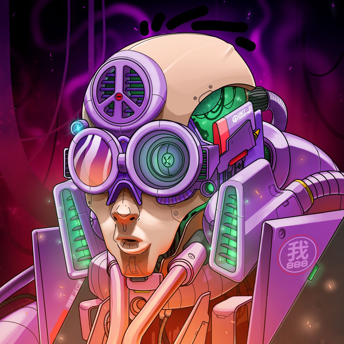 EGO DEATH Stage 5. Humanoidism. 1/1 available only at <a href="/tombheads/">Zorro 🏴‍☠️</a> auctions 7pm utc tonight! #nft #ego #death