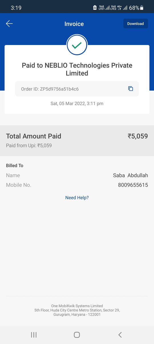 Azeemshaikh786's tweet photo. @MobiKwikSWAT https://t.co/Y5WBiLbrxi
