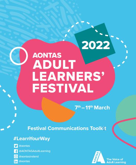louthcoco's tweet photo. Look at ideas for organising an event for @aontas and @aontasireland Festival 2022. See this Festival Communications toolkit, for opportunities to get involved: https://t.co/8GcTgxukDC #LearnYourWay #louthlibraries #workmattersatthelibrary @LibrariesIre https://t.co/W4P08bVGUw