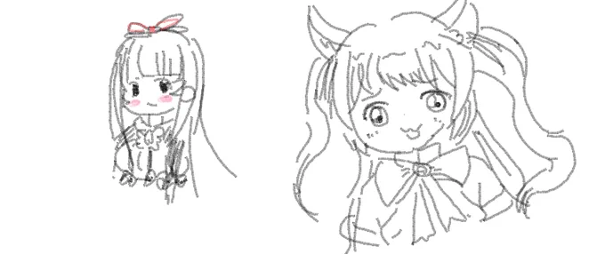 るるちゃんとちえりちゃん描いた 