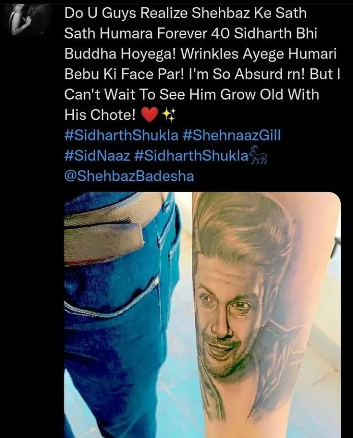 AllSidnaaz's tweet photo. Sidharth will grow old with his chote ๐๐
#WeLoveYouSidNaaz
#SidNaaz #SidNaazForever #SidharthShukla #ShehnaazGill #SidHearts #Shehnaazians #SidNaazians #TuYaheenHai #2YearsOfIconicWinnerSid
#IshqHaiSidNaaz
#SidNaazFirstPost
#WeLoveYouSid
#SidharthShuklaLivesOn https://t.co/6mjyx1x513