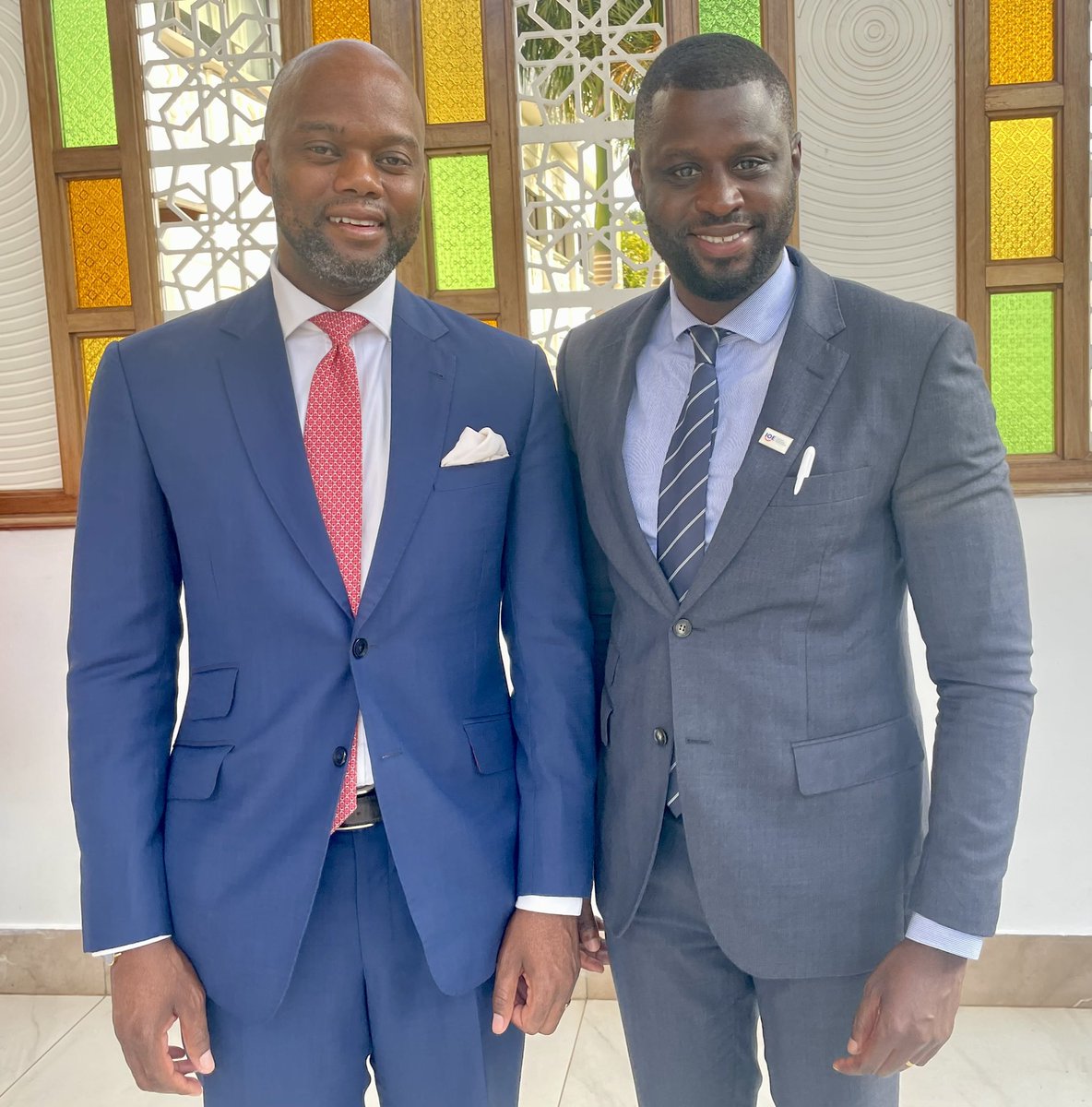 OurCommonAfrica's tweet photo. Two years after our first virtual meeting, I finally met in person the man who drives the economic integration of Africa: H.E Wamkele Mene, SG of @AfCFTA . The @AfCFTA : a real intellectual and human challenge. @MeneWamkele : a real leadership model to me. https://t.co/zLOGFo7wOa