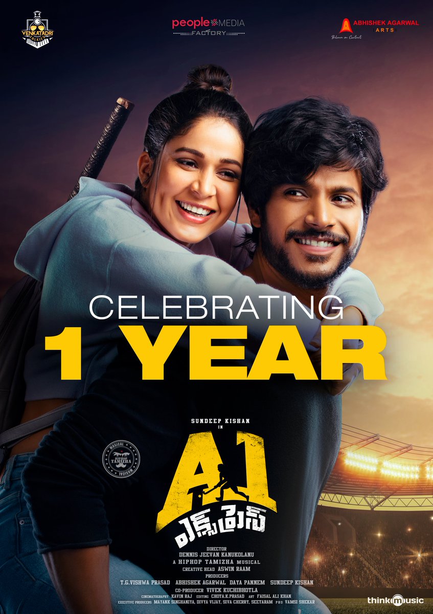 peoplemediafcy's tweet photo. #A1Express🏑 completes one 1 Year. We express our heartful thanks to all the audience for showing great love towards the movie!
#1YearforA1Express
@sundeepkishan @Itslavanya #Dennis @vishwaprasadtg @peoplemediafcy @vivekkuchibotla @hiphoptamizha @AAArtsOfficial @TalkiesV https://t.co/ajS7EJzhVM