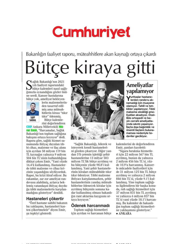 muratemir_dr's tweet photo. Müteahhitin kirasına para var, ameliyat malzemesine yok!

Sağlık hizmetinde (2021) malzeme ve ilaç için 58 milyon TL ayrıldı ancak 9,5 milyon TL (%16.4) kullanıldı. "Hastanelerde tıbbi malzeme ve cihaz krizi var" diyorduk, İŞTE İTİRAFI!

Bakanlık, hastanelerini kasten çökertiyor! https://t.co/2qTJGOzNaI