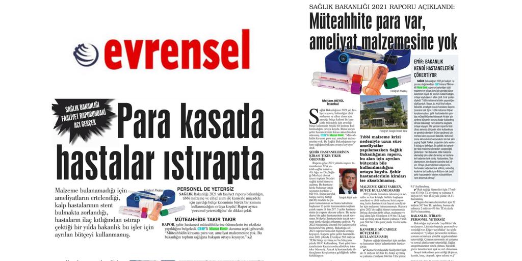 muratemir_dr's tweet photo. Müteahhitin kirasına para var, ameliyat malzemesine yok!

Sağlık hizmetinde (2021) malzeme ve ilaç için 58 milyon TL ayrıldı ancak 9,5 milyon TL (%16.4) kullanıldı. "Hastanelerde tıbbi malzeme ve cihaz krizi var" diyorduk, İŞTE İTİRAFI!

Bakanlık, hastanelerini kasten çökertiyor! https://t.co/2qTJGOzNaI