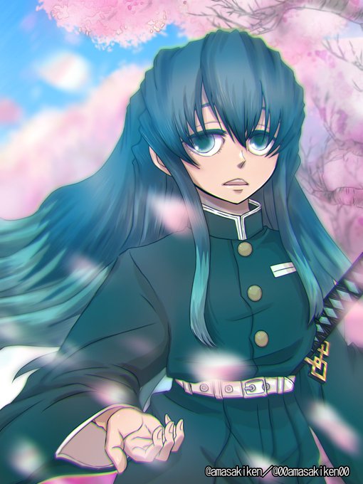 天崎 剣@文フリ東京41 て-91さんがTwitterに投稿した時透無一郎(鬼滅の刃)のイラスト。