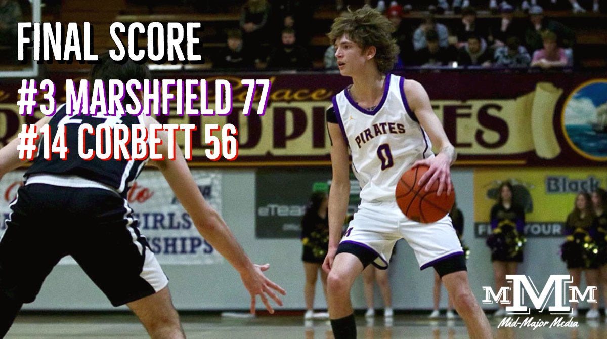 Final score - Boys Sweet-16 🏆

#3 Marshfield 77
#14 Corbett 56

Pirates dominate the visiting Cardinals, will play next week in the 4A tournament here in Coos Bay