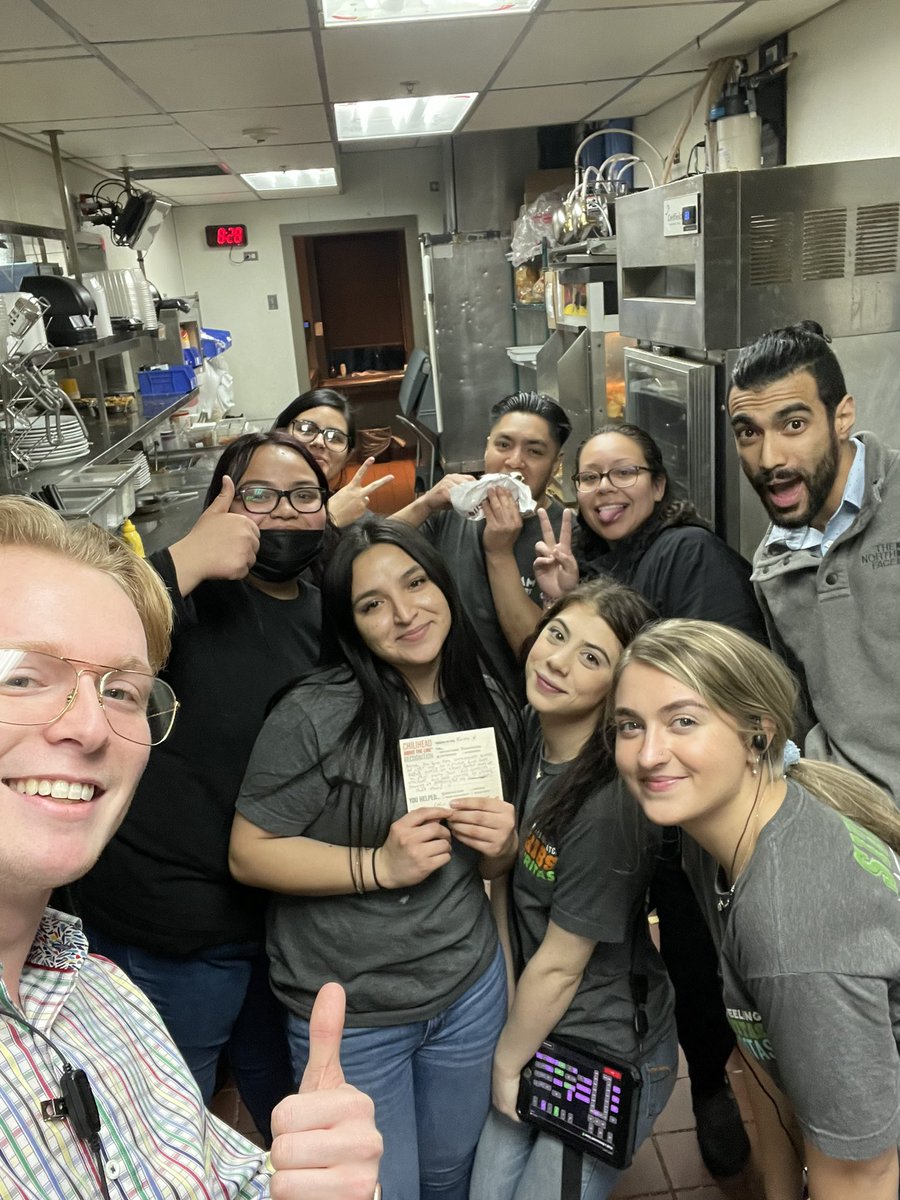 gump_ethan's tweet photo. ATL for Karina tonight, our Solo foodrunner on a Friday! She killed food perfection &amp; was always starting with the lead ticket.
Fear Arthur, a brand new GM with high aspirations!
Also, today was TM appreciation day…Thanks, Chiliheads, for all you do!
#chilis @clflesh @fred_plum https://t.co/5fMJPdzrel