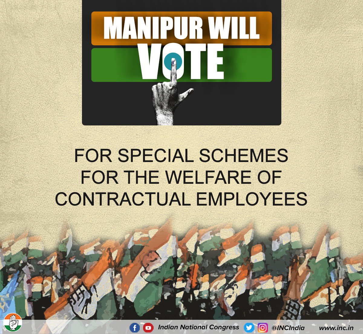 Gaikhangam2's tweet photo. Welfare of one and all, and welfare especially of the disadvantaged has always been the Congress party's legacy.

Manipur is all set today to embrace this legacy once again.

#LaklaganiCongress https://t.co/DGJfahYh1P