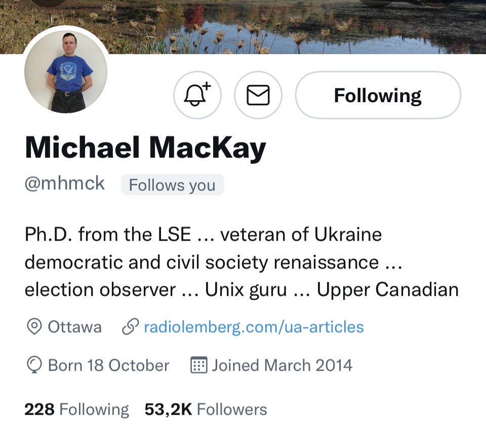 Dear <a href="/Twitter/">Twitter</a> @TwitterSupport 
Please unlock <a href="/mhmck/">Michael MacKay</a> - our dear friend and true Ukraine’s voice from Canada in this great social network 

Шановний #Twitter, будь ласка розблокуйте Майкла МакКая - нашого дорогого друга, який є справжнім голосом України з Канади

<a href="/FedorovMykhailo/">Mykhailo Fedorov</a>