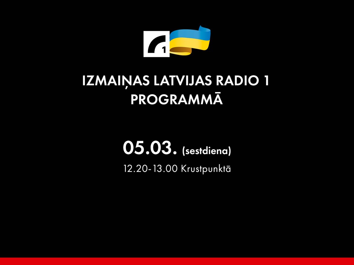 LatvijasRadio's tweet photo. Šodien no plkst. 12.20 - 13.00 @LatvijasRadio1 raidījuma @Krustpunkta speciālizlaidums kopā ar Māru Jansoni. https://t.co/fO8CgkkWfH