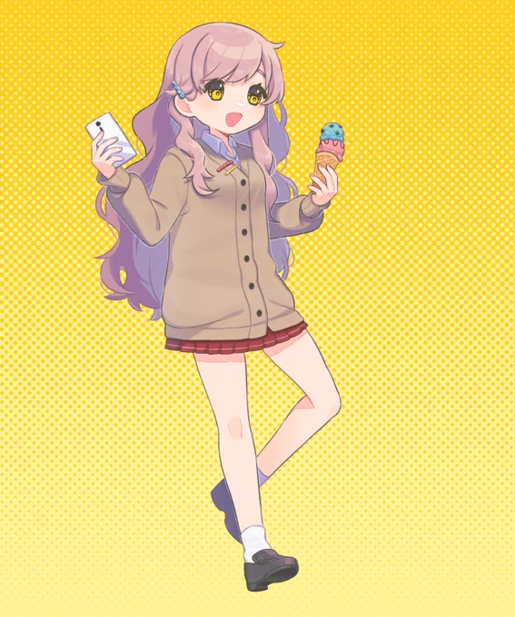 友人なっつ豆【@ nattsumame】と創作JK合作しました!左の子と背景はなさく作、右の子が豆作ですJKキャワ～!! 