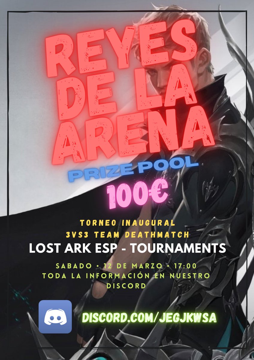 LAO_Tournaments's tweet photo. Desde la Comunidad Española de PVP nos complace anunciar el primer torneo inaugural 3vs3 Deathmatch en Europa Central con un Prize Pool de 100€. Toda la información en nuestro Discord: https://t.co/StwsOSIA1F - #LostArk #LostArkMMO #LostArkESP #LostArkPVP https://t.co/nEOiGxxMIE
