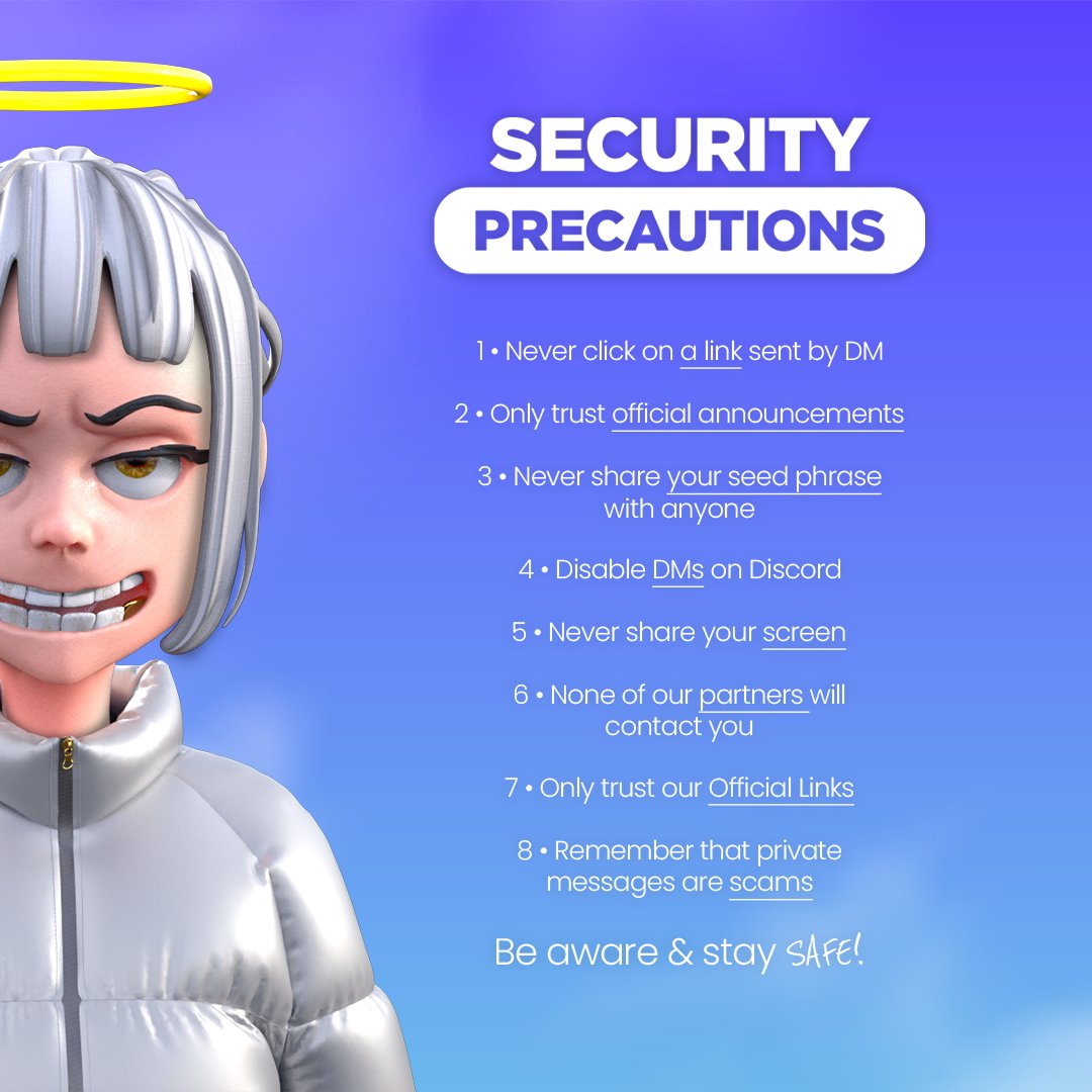 PourThatLean's tweet photo. While the mint is coming, it's always good to remind some of the basics safety tips. Even if you're a frequent flyer, because this time you're going to the 🌕🚀

📅 Mint Date: March 6th, 14:00 UTC
📈 Mint Price: 0.29 $ETH https://t.co/QGZZoEmfyX
