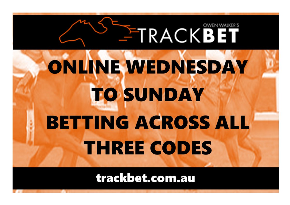 trackbetcomau's tweet photo. We have great fixed odds markets available across all three codes Wednesday to Sunday!
Sign up and give us a try https://t.co/QuGKHOLY9R
#punting #betting #racing #localbookie https://t.co/iBIUzJexOk