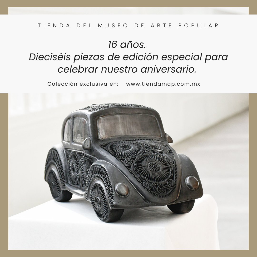 Celebramos 16 años ✨ de trabajo a través de una colección especial de 16 piezas conmemorativas hacemos honor tanto a todos los que nos han acompañado en este camino de preservación y difusión del #artepopularmexicano

Colección y sus creadores 👉 bit.ly/16AniversarioT…