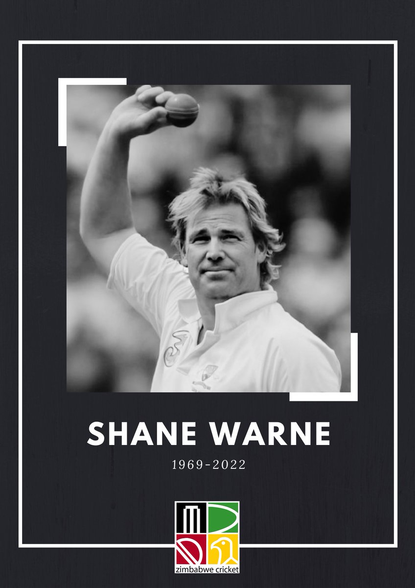 ZimCricketv's tweet photo. Shane Warne was simply one of the world's greatest bowlers of all time. Thanks for the memories, legend!

#RIPShaneWarne https://t.co/q2xfQH1OmG