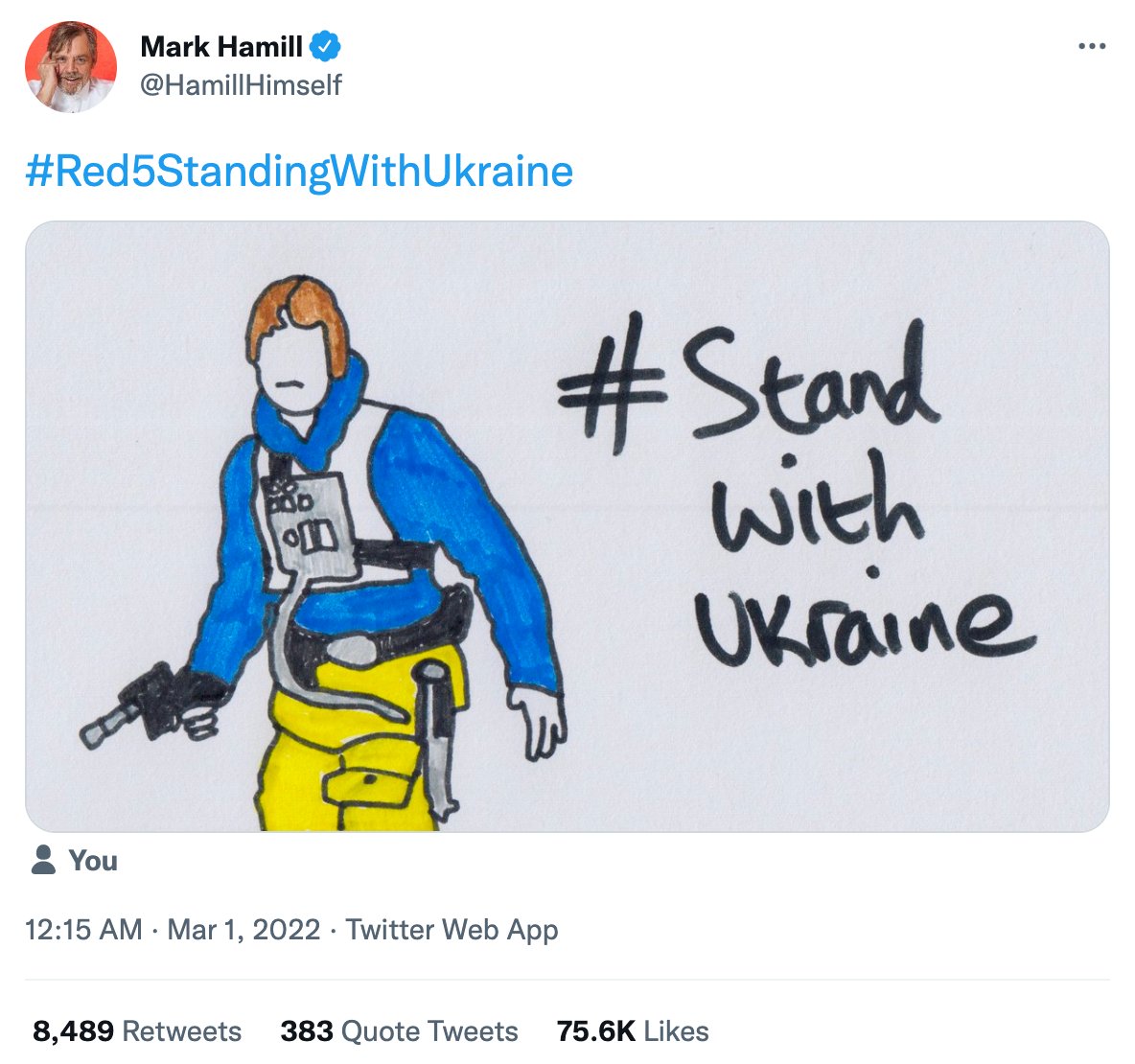 MarshallJulius's tweet photo. Widely shared by Mark Hamill, my original Skywalker art is up for worldwide auction, with the proceeds going to the Disasters Emergency Committee's #UkraineAppeal. The highest bidder in the comments below can, upon winning, donate directly to the DEC at https://t.co/1euN8Fru5N https://t.co/syNuW4AhxR