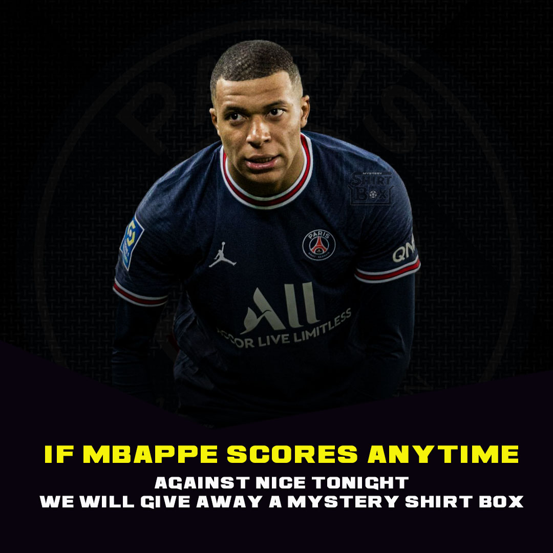 theshirtinabox's tweet photo. If Kylian Mbappe scores ANYTIME against Nice tonight, we'll give away a mystery shirt box 👕📦

RT this and follow us to enter. 😍

We'll pick a winner tomorrow afternoon. Good luck👍 https://t.co/fuzkzy0y4o