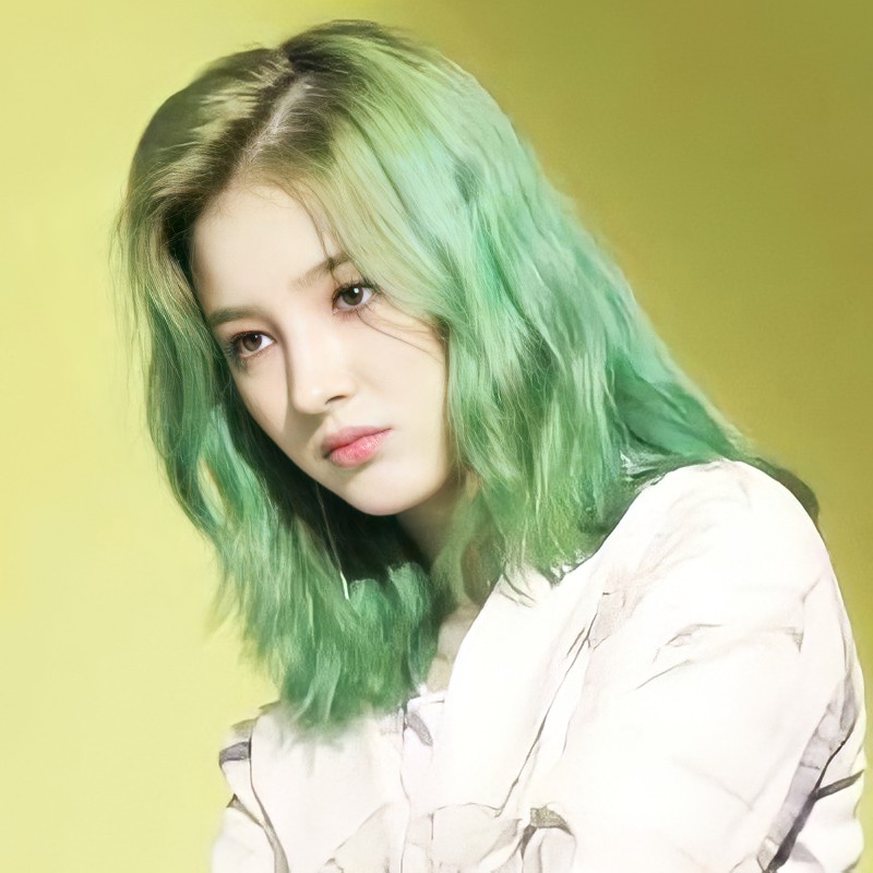 HyebinSter's tweet photo. Bringing this seaweed hair Nancy back 💚

#MOMOLAND #NANCY https://t.co/bmn8EKg9ud