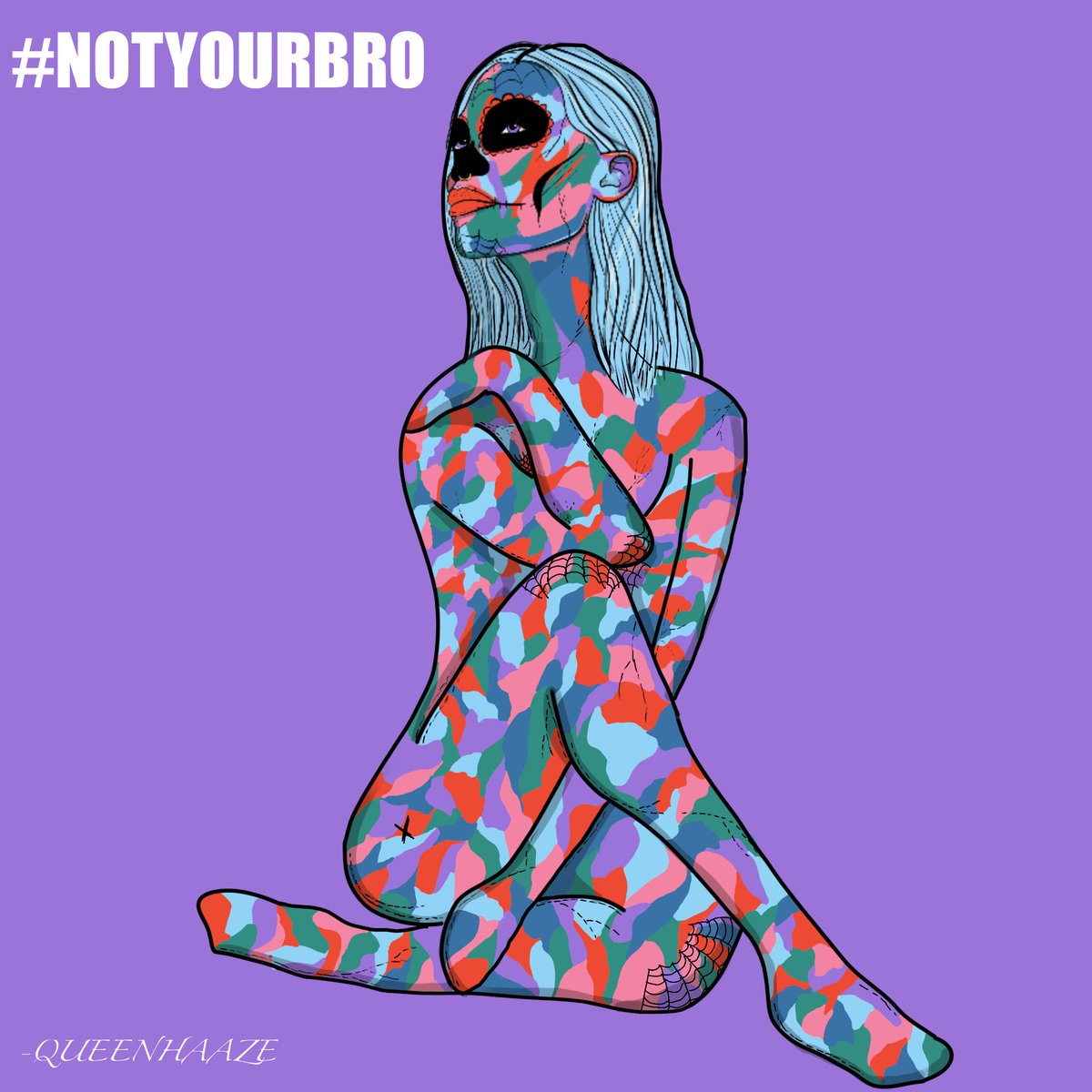 QueenHaaze's tweet photo. Ok y'all... I worked all night since reveal on this... turned my @NotYourBroNFT into a full body art. Lemme know what you think 🙏☺️💜

Included original art as well 🔥

#notyourbro #nybfamily #WomenSupportingWomen #WomenInNFTs #WomensArt #artshare #nfts #ArtistOnTwitter #art https://t.co/CqjyWRK1qd