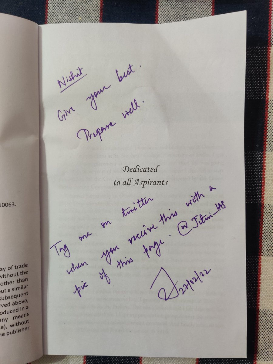 NishitBehera's tweet image. The Bible to Succeed in both Life &amp;amp; Career.
Got my signed copy today. 
Thank you so much @Jitin_IAS  🙏
You are always an Inspiration &amp;amp; your words motivates me to grow everyday.

#LetsCrackIt