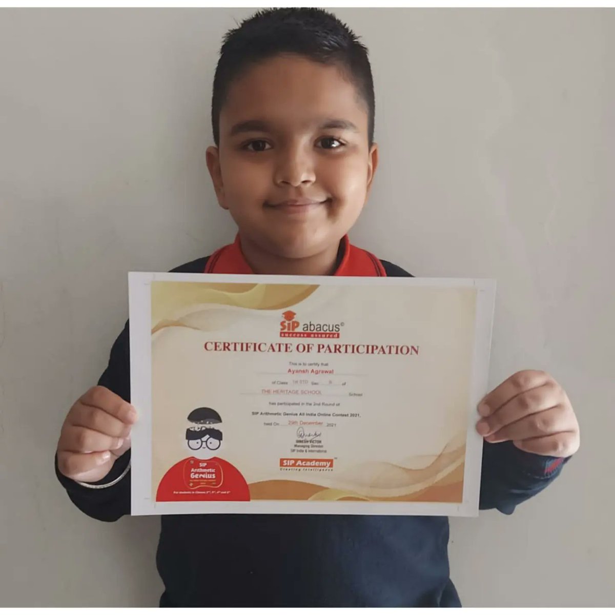 heritageschoolI's tweet photo. These young students of Class 1 from The Heritage  School were awarded certificates of excellence for participating and securing ranks in International Space and Astronomy Olympiad, that was held recently. #theheritageschool #proudmoment https://t.co/7uDGfI3Z1c