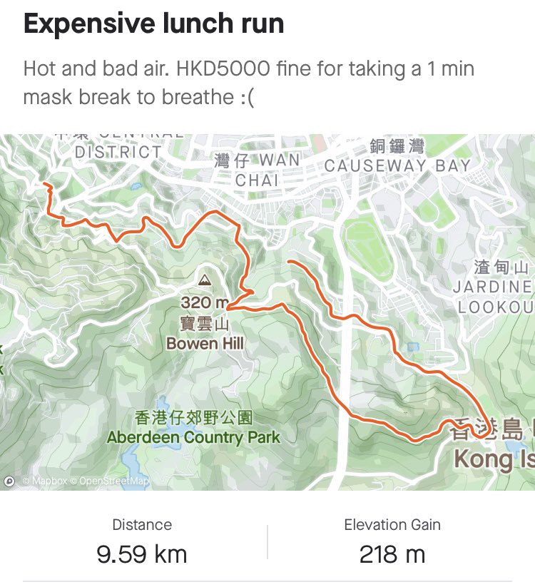 SofiaHCBBG's tweet image. This is not a rant/complaint, just trying to inform others in HK. Fined HK$5,000 for briefly removing my mask after wearing it the whole time during a ~9.5km run. It’s hot today. Was struggling to breathe. Regular exercise is crucial for diabetics like me. ‘No exceptions.’