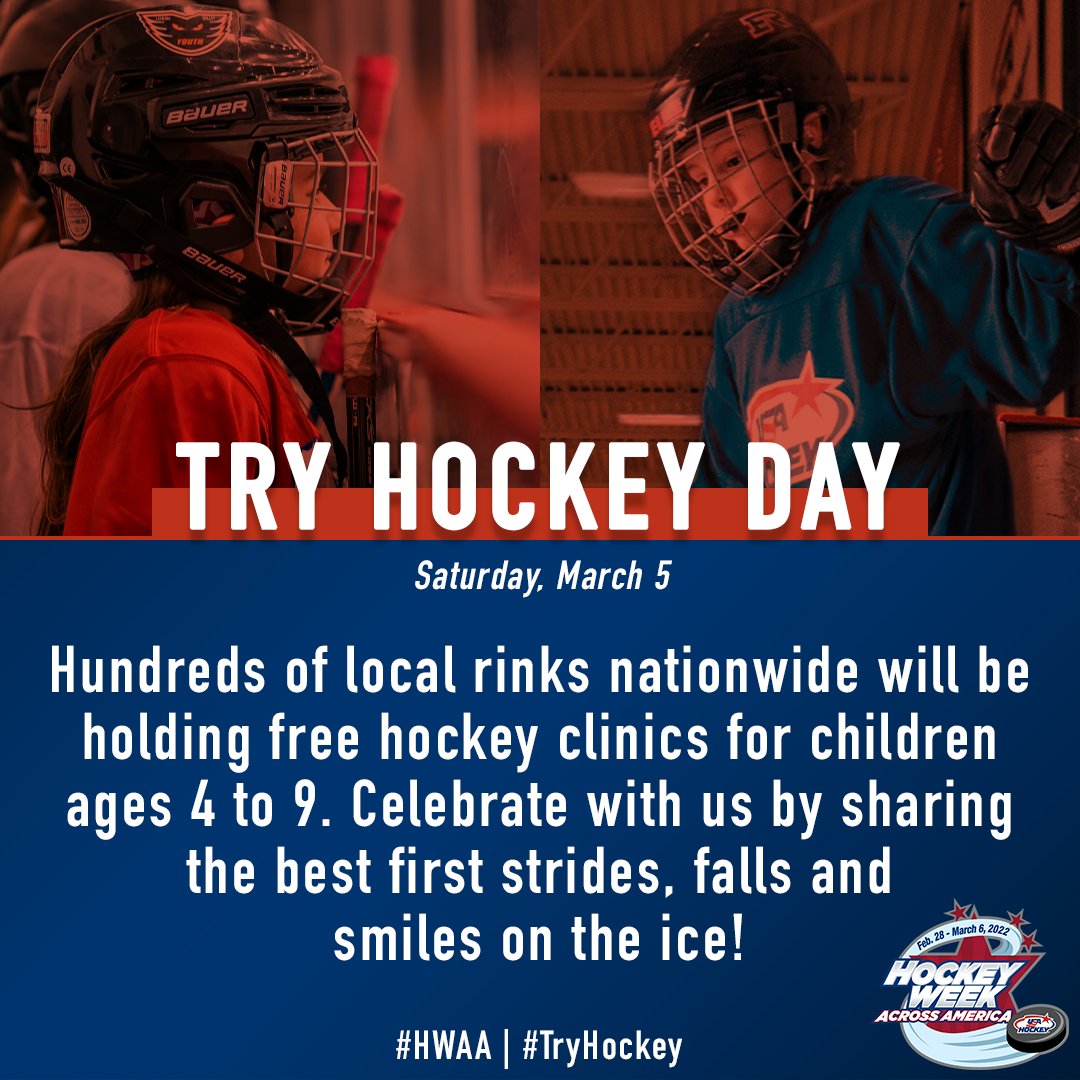 usahockey's tweet photo. We can't wait to see everyone at #TryHockey for free today!!

#HWAA https://t.co/oQz4HVeRIx
