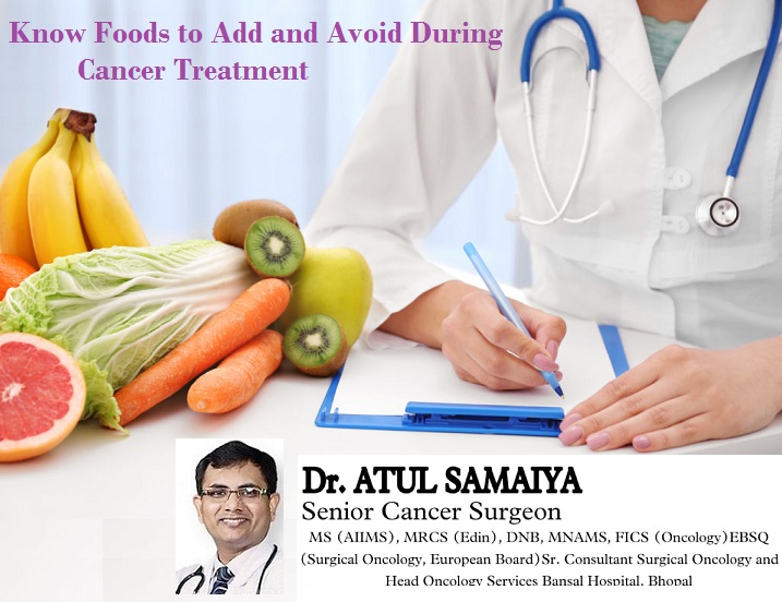 Right diet plan plays a crucial role during the cancer treatment!
Eating the right kinds of foods during and after treatment can help you feel better and stay stronger.
Call 9425653027
or visit cancerspecialistmp.com
Dr Atul Kumar Samaiya 
#cancerdiet #foodforcancer #cancerfoods