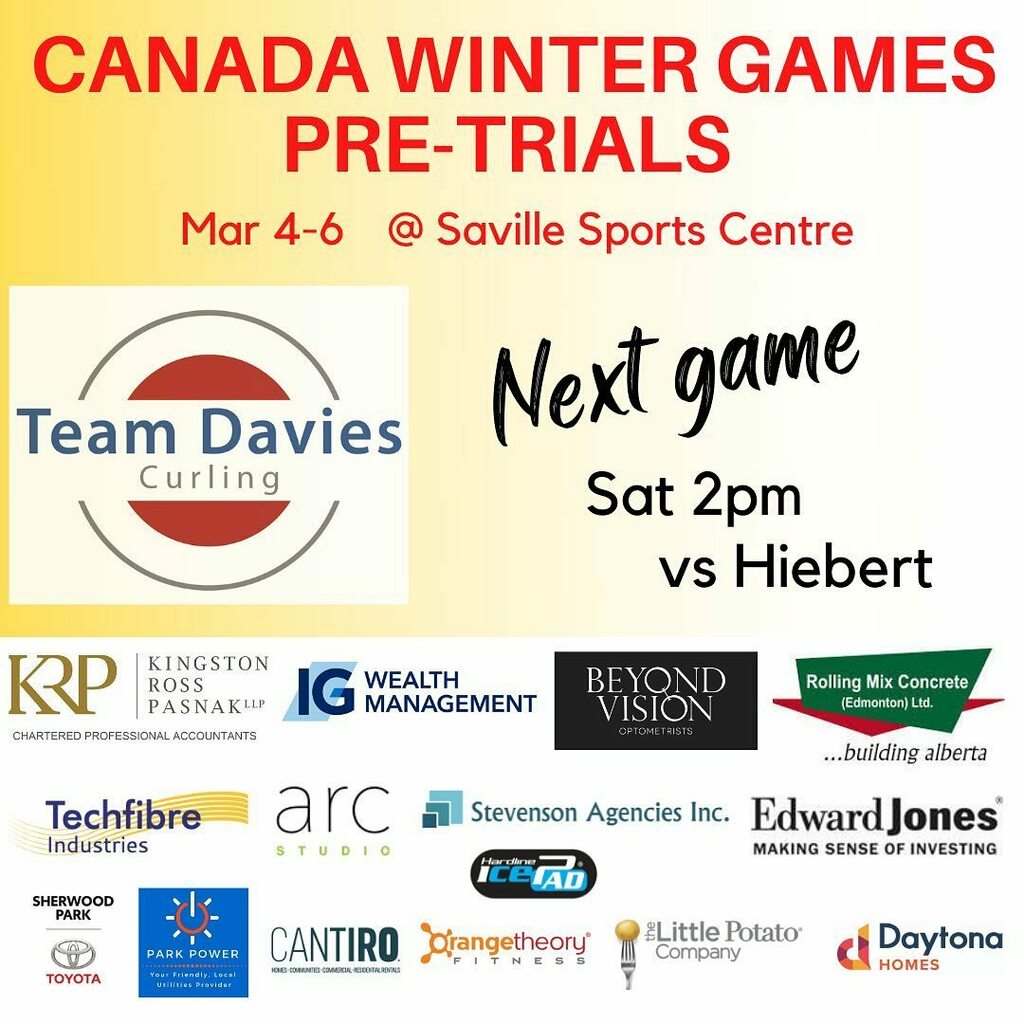 Canada Winter Games are Feb. 2023 in PEI. These pre-trials are the first step to qualify one u18 team to represent Alberta. This weekend 3 teams will qualify to move on to the trials next curling season.
With a bye in the first draw and win against Team … instagr.am/p/CatmdXCOEKD/