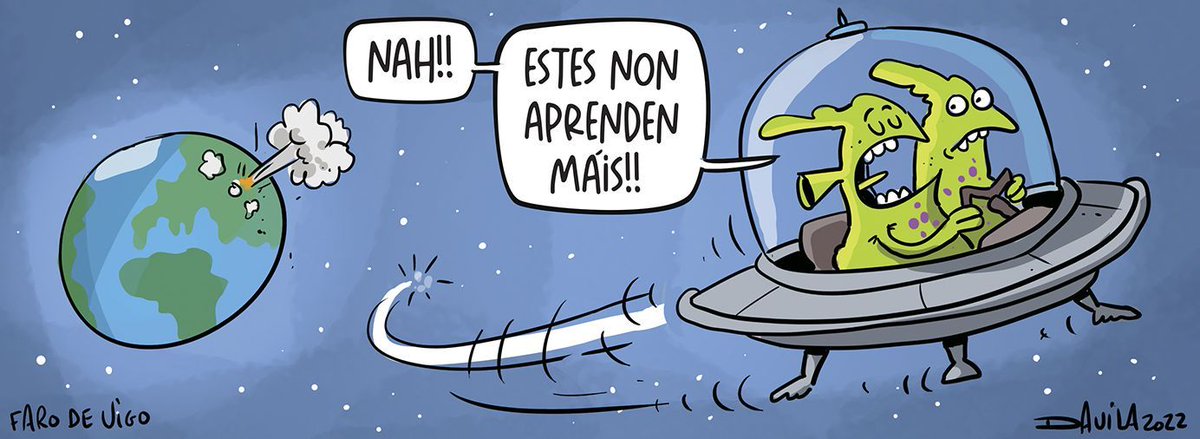 Farodevigo's tweet photo. Así nos ven dende 'fóra'. A polo sábado con algo de #humor da man de @OBichero 👉https://t.co/cfDWzyPRqt https://t.co/vk0VHao4xW