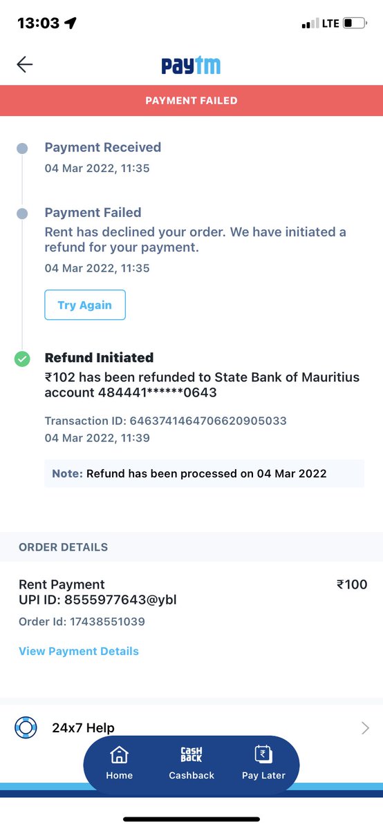 ShabareeshKasu1's tweet photo. @vijayshekhar @Paytm @PaytmBank           I done 3 transaction with my prepaid card but it was cancel and in orders seeing that amount was refunded for 3 transactions &amp; i contact to the bank they saying that transaction was successful and they didn’t see the refund from your end https://t.co/OVG5ULMdPo