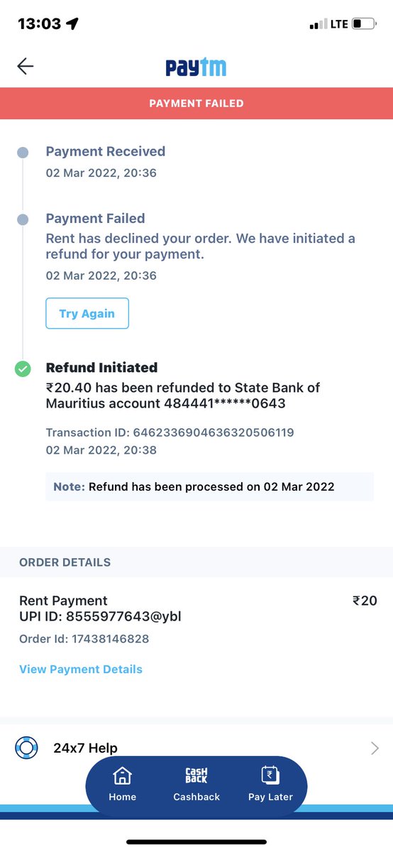 ShabareeshKasu1's tweet photo. @vijayshekhar @Paytm @PaytmBank           I done 3 transaction with my prepaid card but it was cancel and in orders seeing that amount was refunded for 3 transactions &amp; i contact to the bank they saying that transaction was successful and they didn’t see the refund from your end https://t.co/OVG5ULMdPo