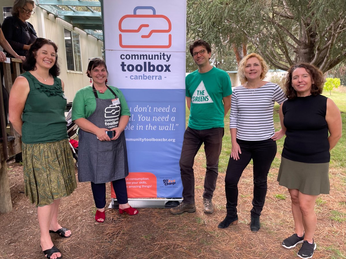 timhollo's tweet image. So fantastic to be part of today’s launch of the Canberra Community Toolbox! Many of you know, this kind of commons economy is my passion, and I’m super pleased to have helped this get going. Check it out, borrow a drill or a pasta maker, get creative and connected 💚