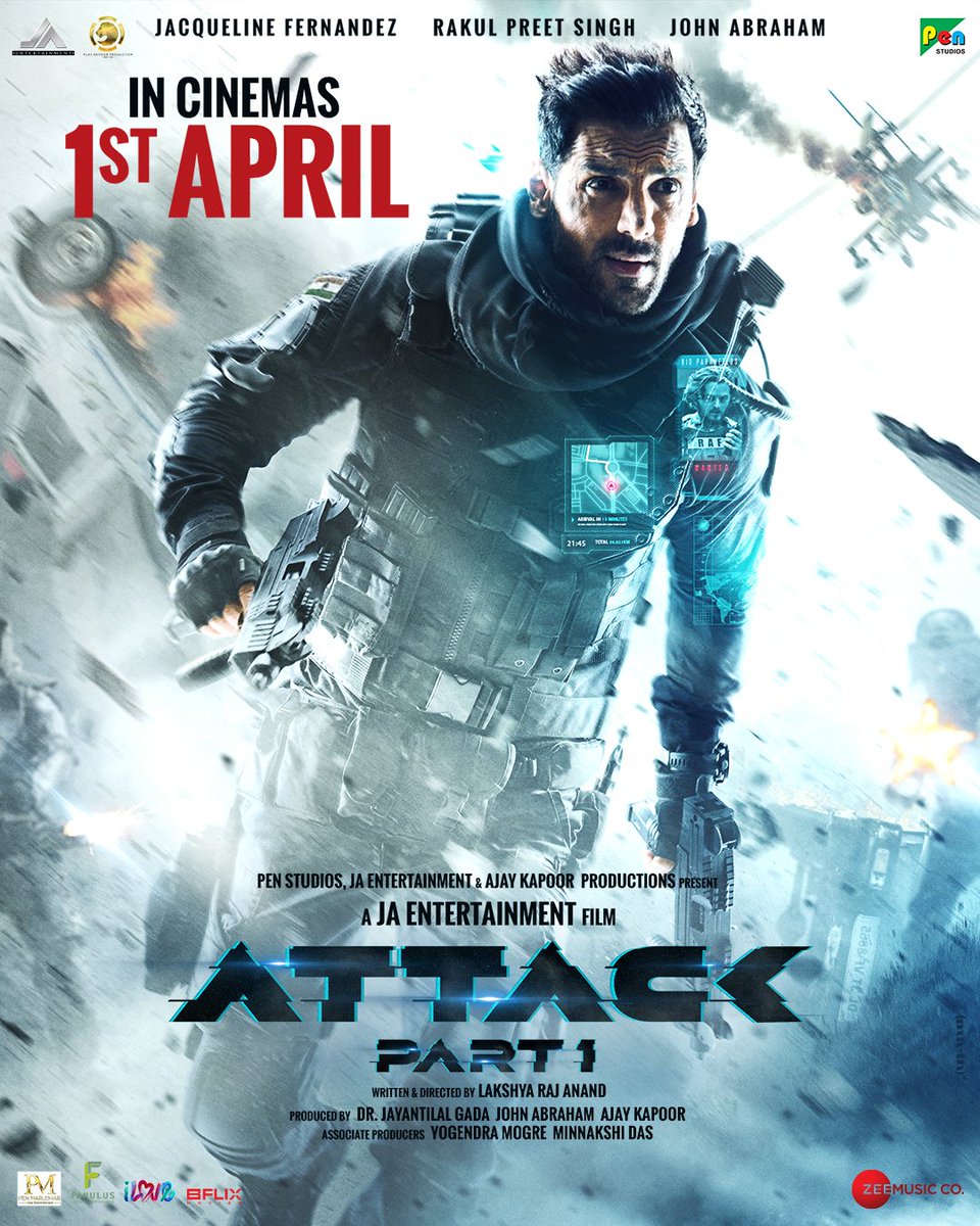 LoverPoster's tweet photo. GET READY FOR #ATTACKin2 🔥

#Attack - Part 1 releasing in cinemas worldwide on 1st April, 2022....!

@TheJohnAbraham @Asli_Jacqueline @Rakulpreet https://t.co/Vfo87rTmN9